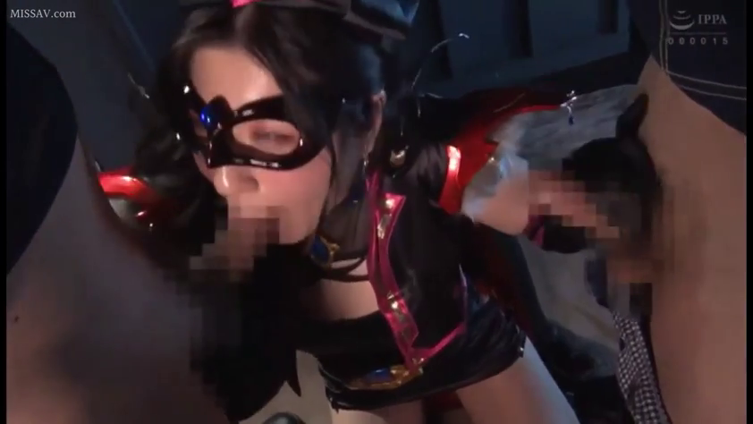 室内 · 隐私部位 · 专注 · 口交 · 马赛克 · 跪姿 · 角色扮演服 · 面具