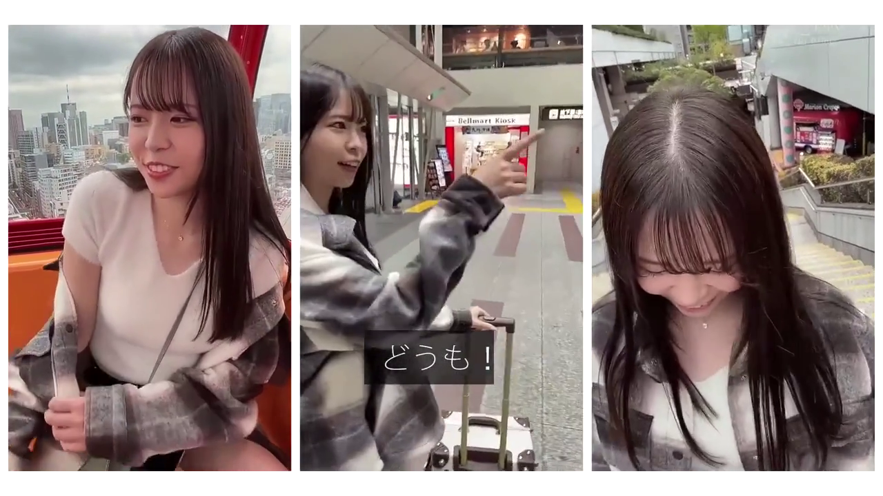 站立 · 脸部 · 行李箱 · 休闲外套 · 开心笑容 · 旅游景区 · 观光旅行 · 拼贴长图