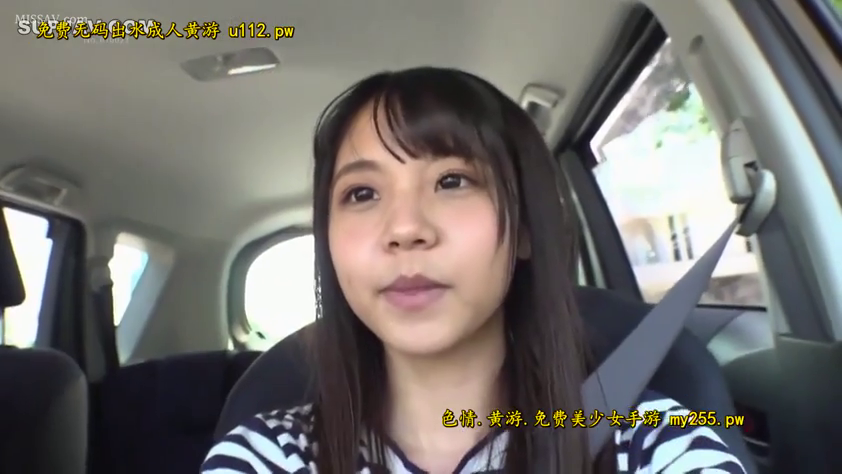 坐姿 · 脸部 · 平静 · 条纹衫 · 车内 · 安全带 · 直视 · 齐刘海