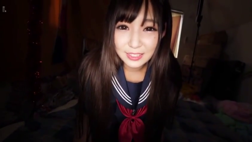 Indoor · Bend over · Face · Smile · Stare · Sailor suit · POV